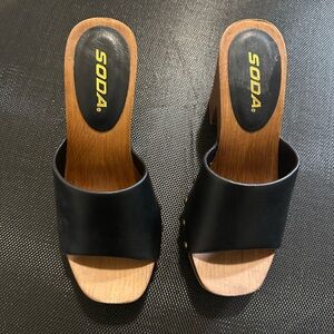 Soda Black and Tan Women's Mules